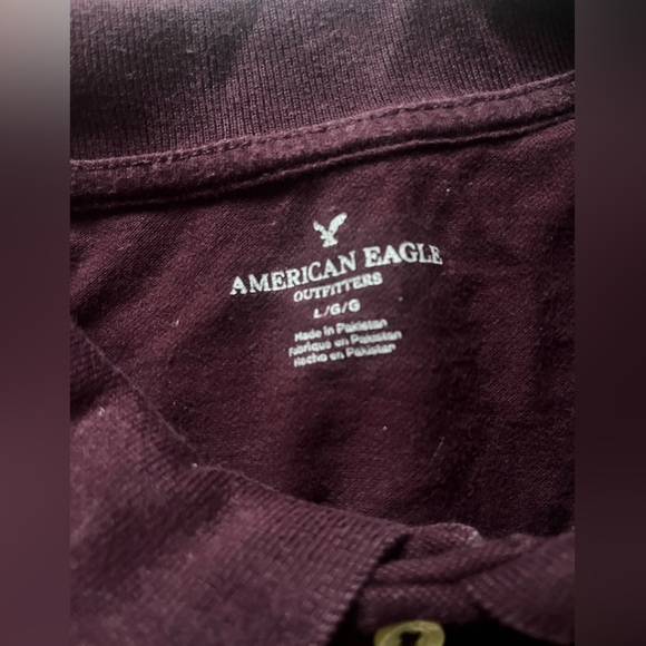 American Eagle Burgundy Tee - Picture 5 of 6